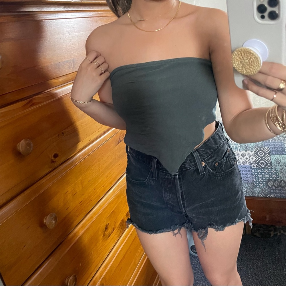 Tie back tube cropped top